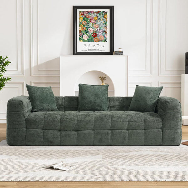 Cloud Couch Modern 3 Seater Couch with 3 Throw Pillows